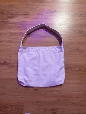 Beige Canvas Shoulder Bag - Unbranded
